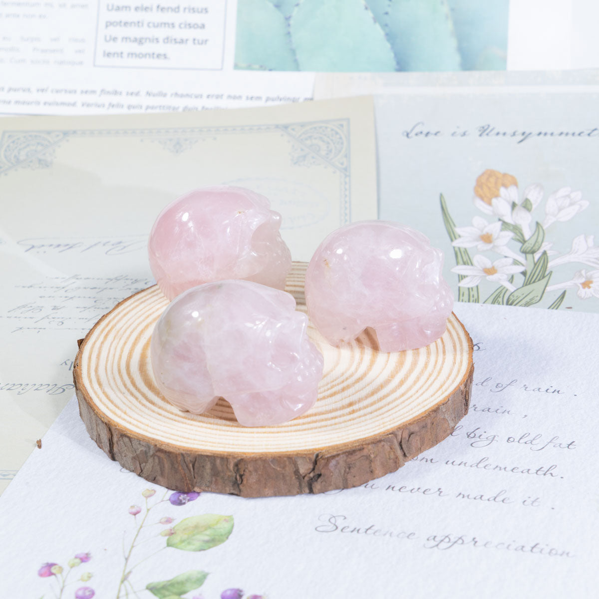 1.5-Inch Rose Quartz Skull In Bulk