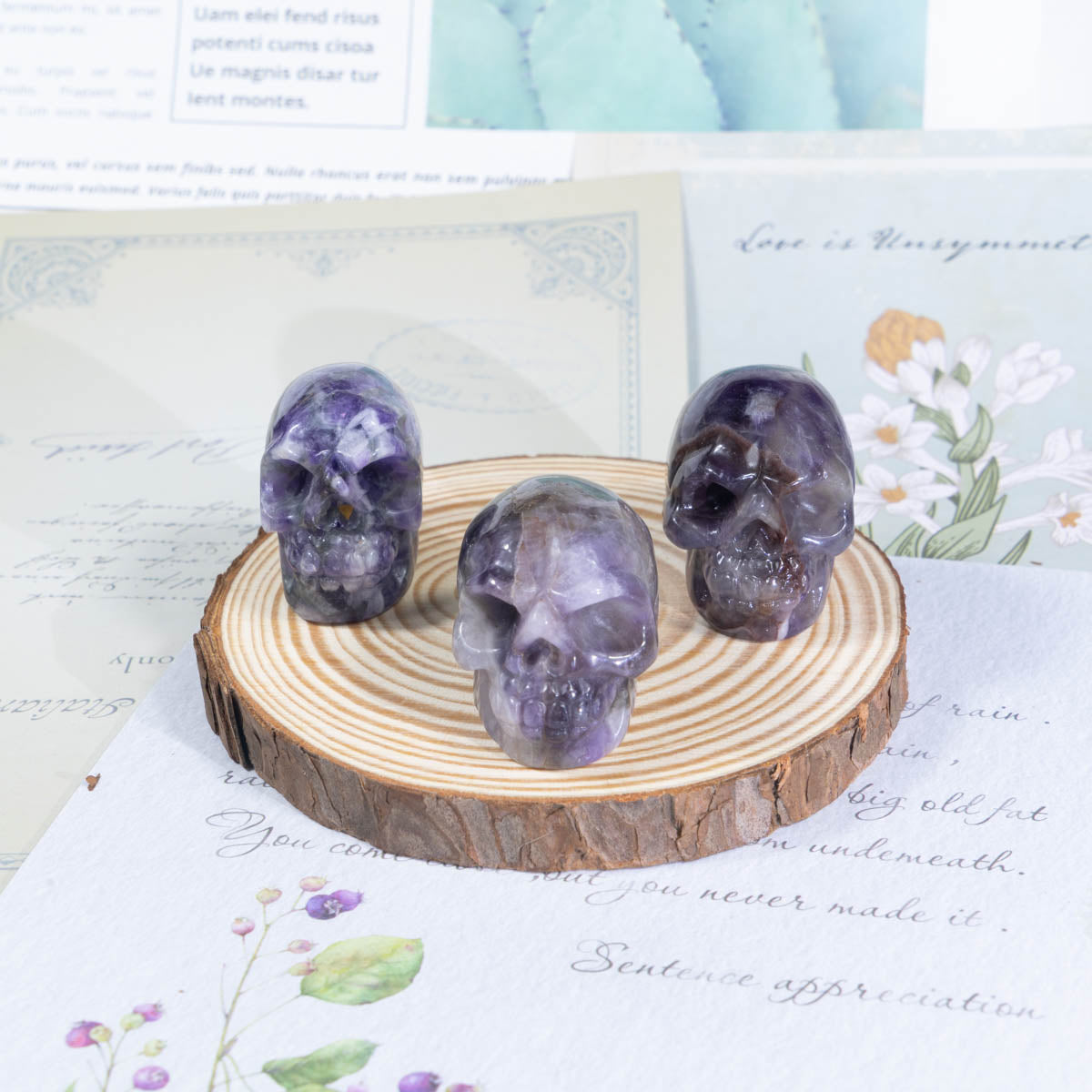 1.5-Inch Dream Amethyst Skull In Bulk