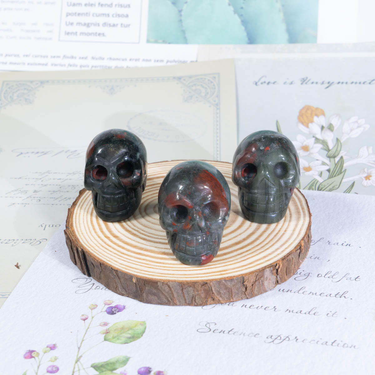 1.5-Inch Blood Stone Skull In Bulk