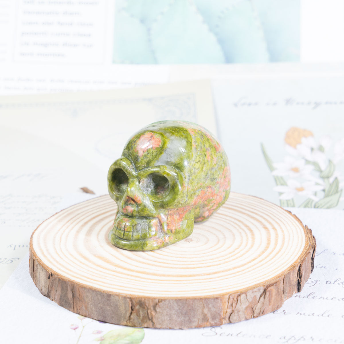 2-Inch Unakite Skull In Bulk