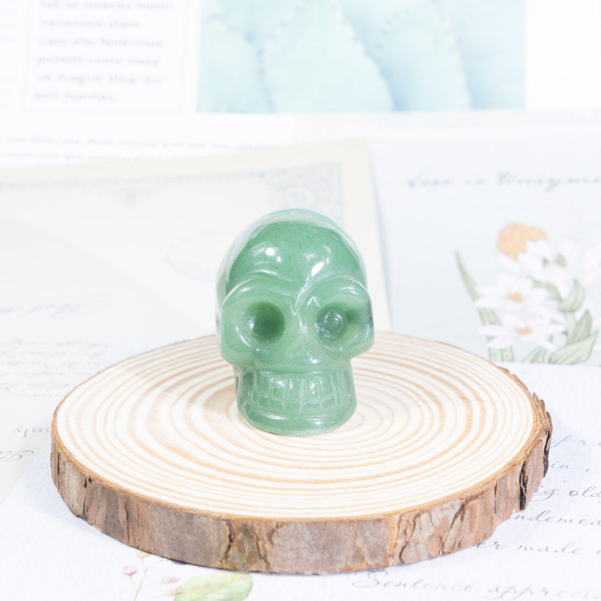 2-Inch Green Aventurine Skull In Bulk