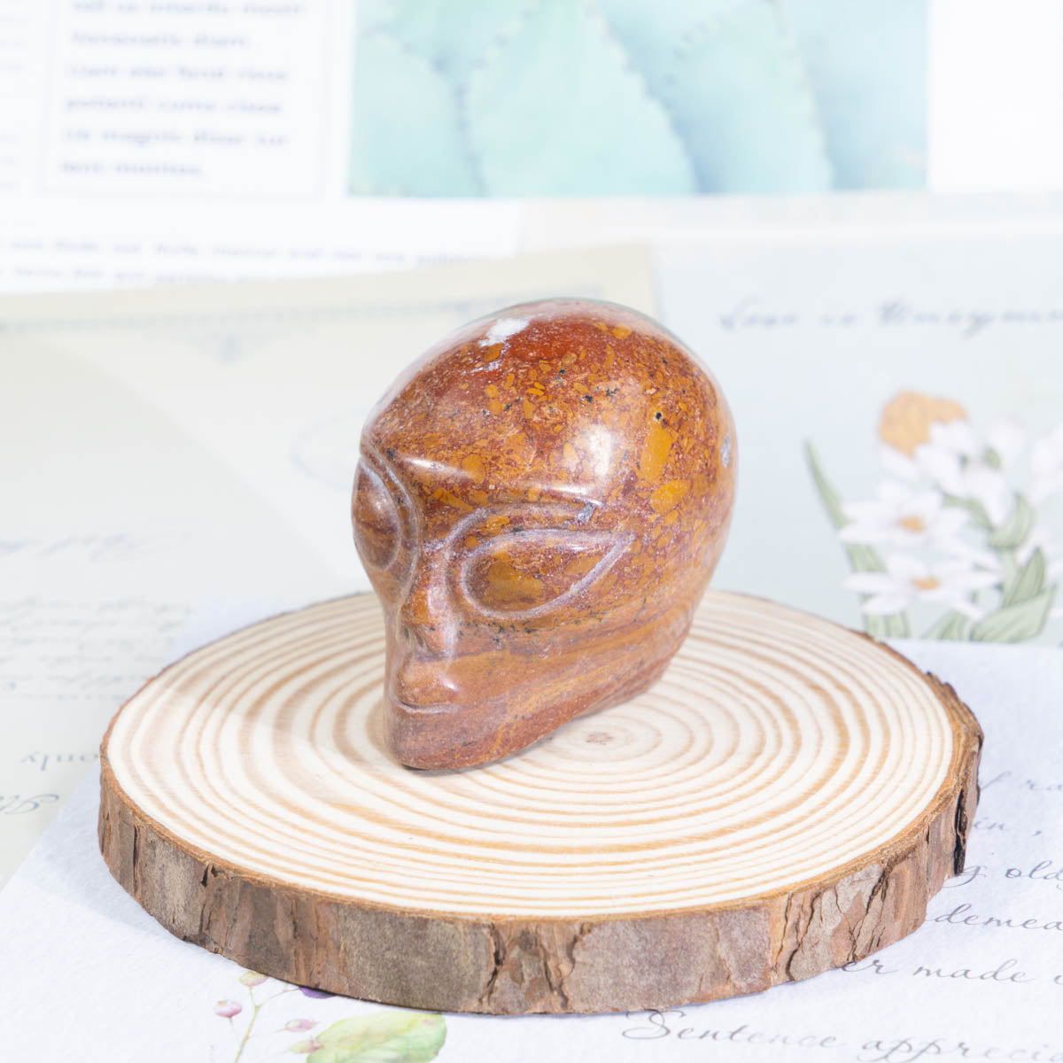 2-Inch Picture Jasper Alien Skull In Bulk