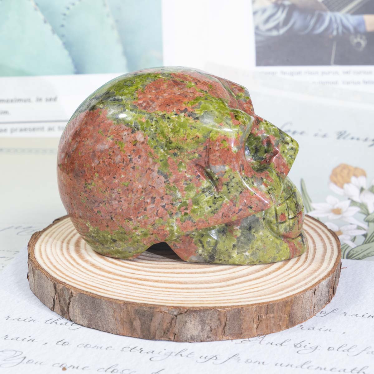 3-Inch Unakite Skull  In Bulk