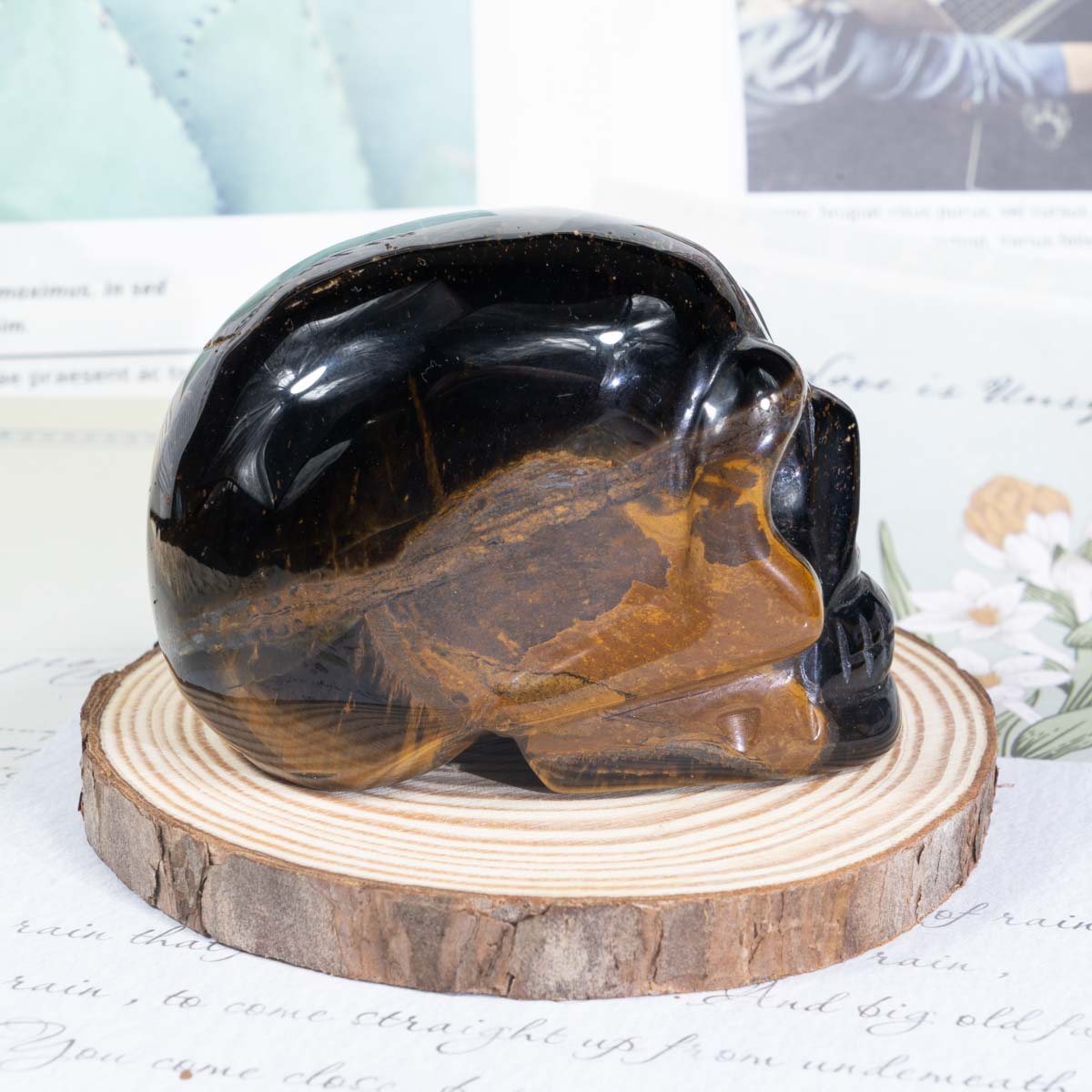 3-Inch Tiger Eye Stone Skull In Bulk