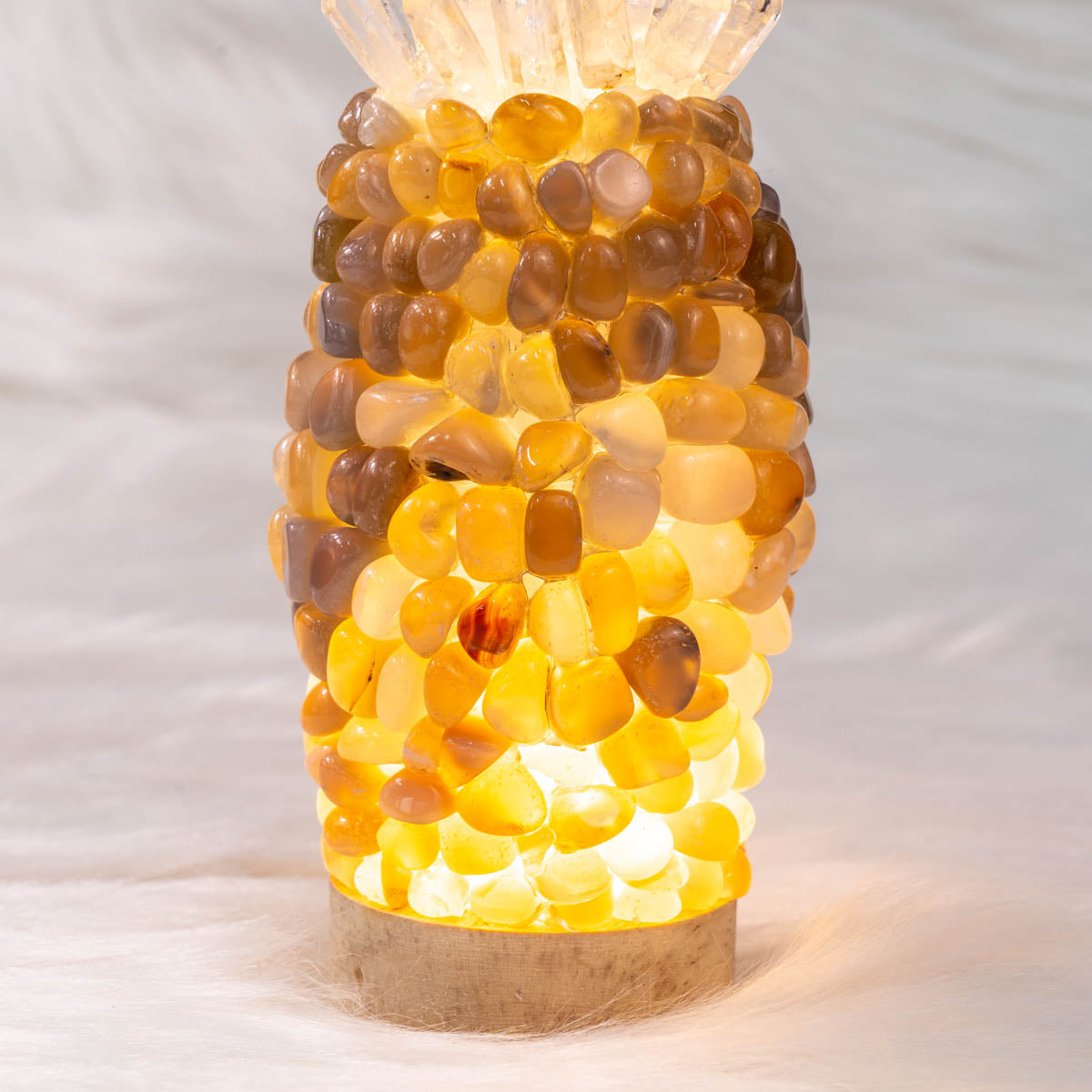 Grey Agate Chips Pineapple  Lamp In Bulk