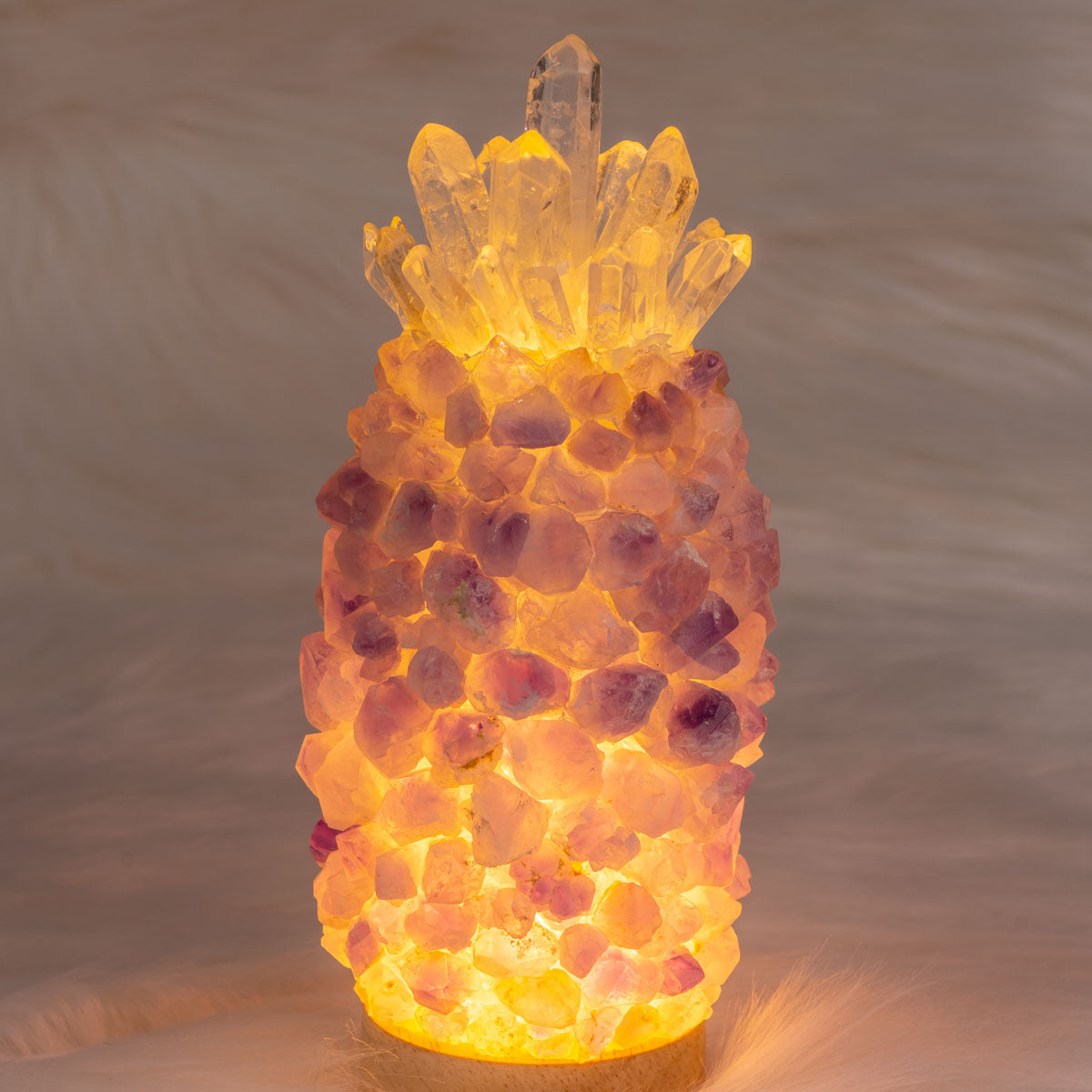 Amethyst Chips Pineapple  Lamp In Bulk