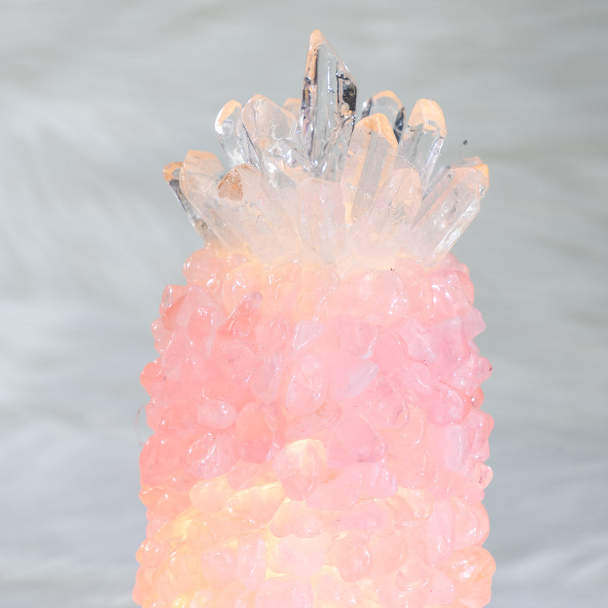 Rose Quartz Chips Pineapple  Lamp In Bulk