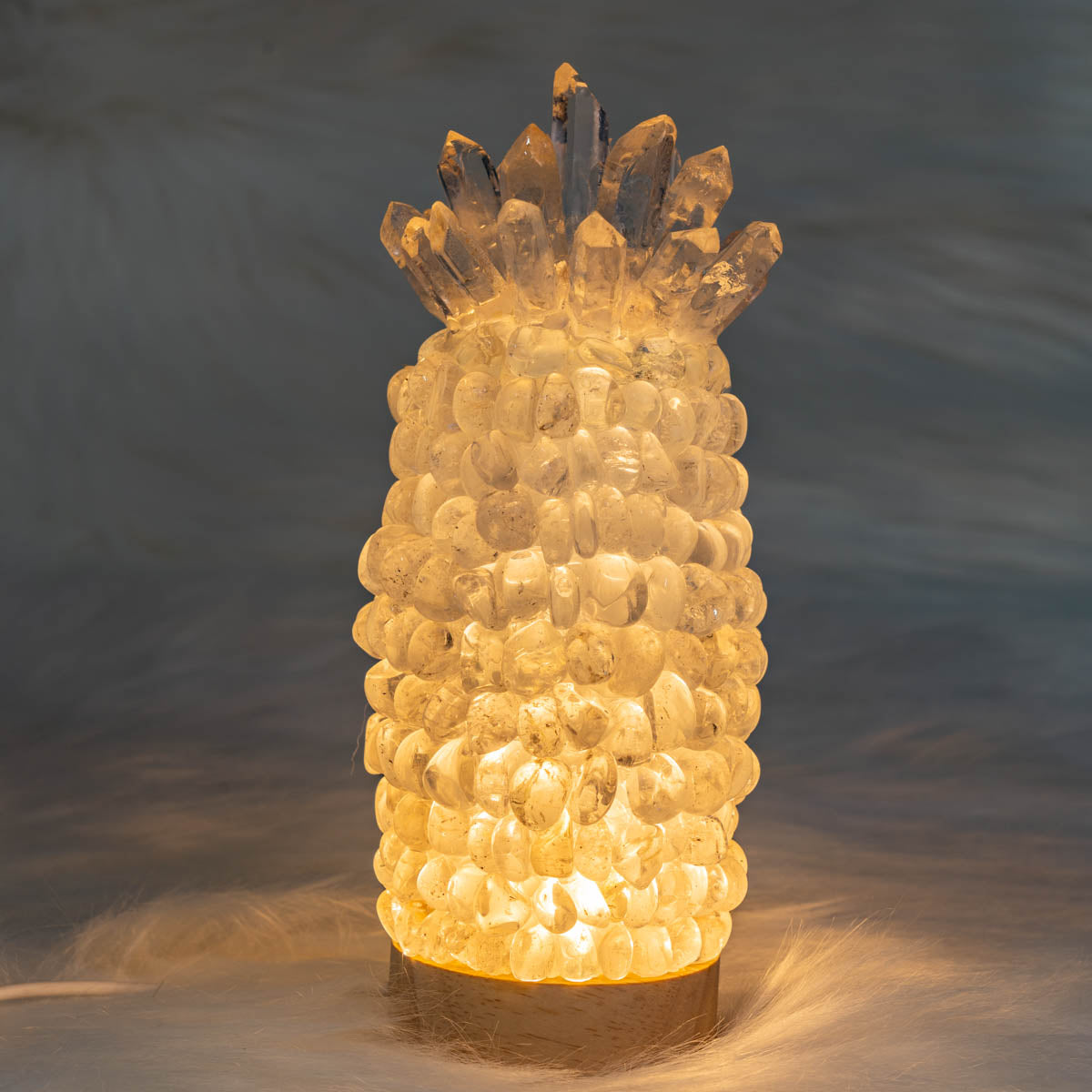 Clear Quartz Chips Pineapple  Lamp In Bulk