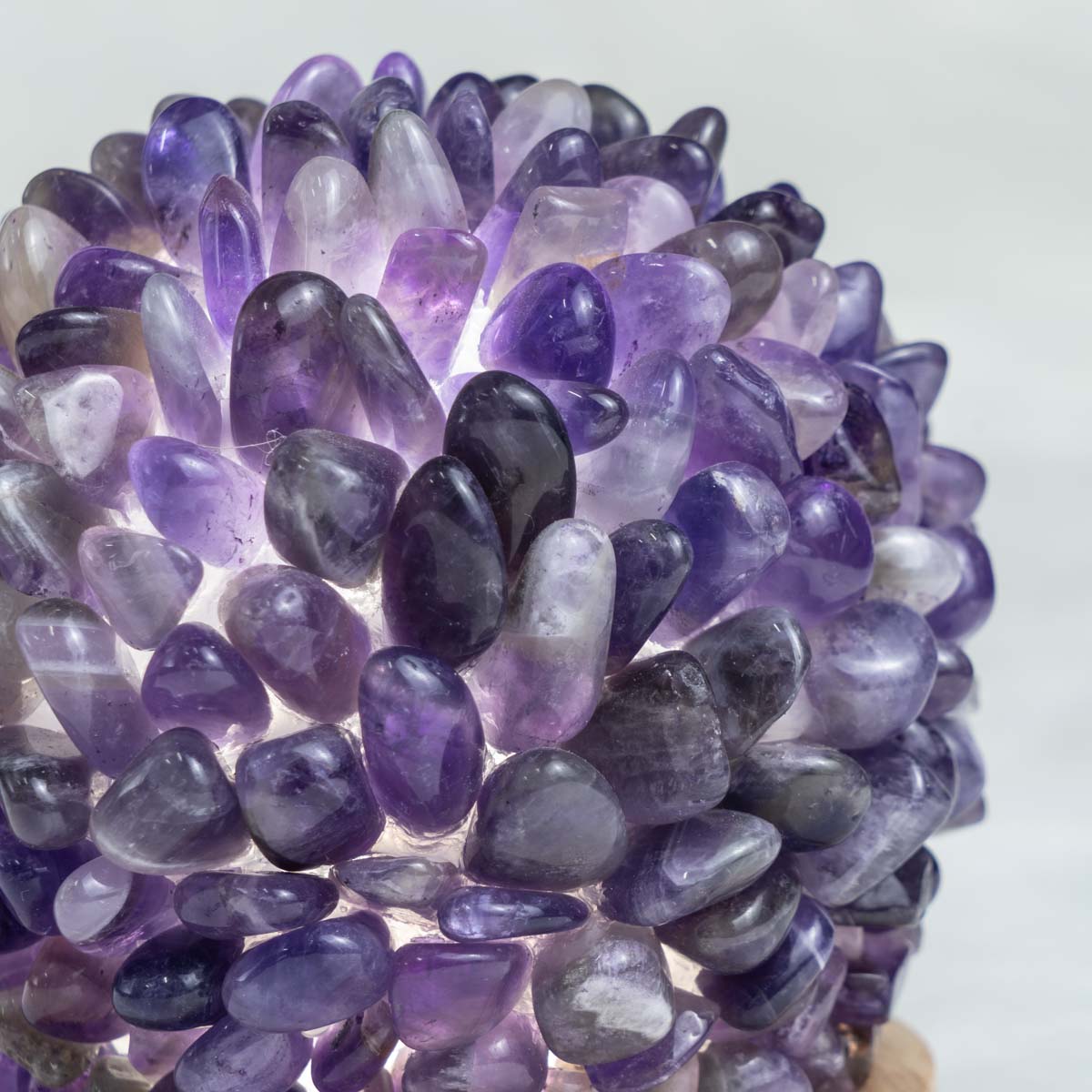 Amethyst Chips Round  Lamp In Bulk