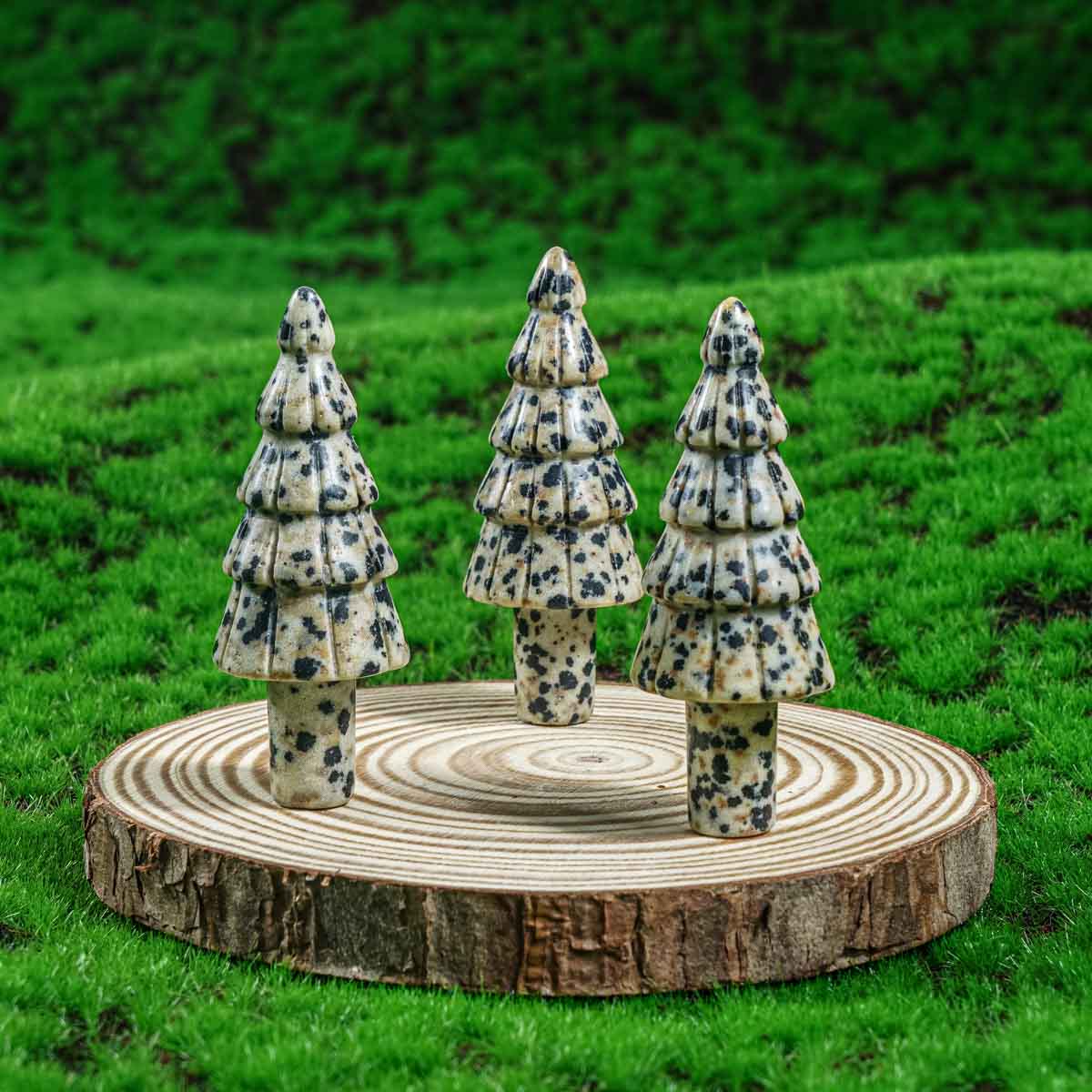 2-Inch Dalmatian Jasper Christmas Tree In Bulk