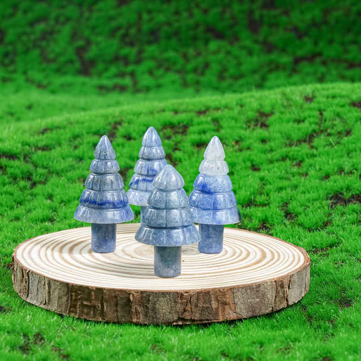 1-Inch Blue Aventurine Christmas Tree In Bulk