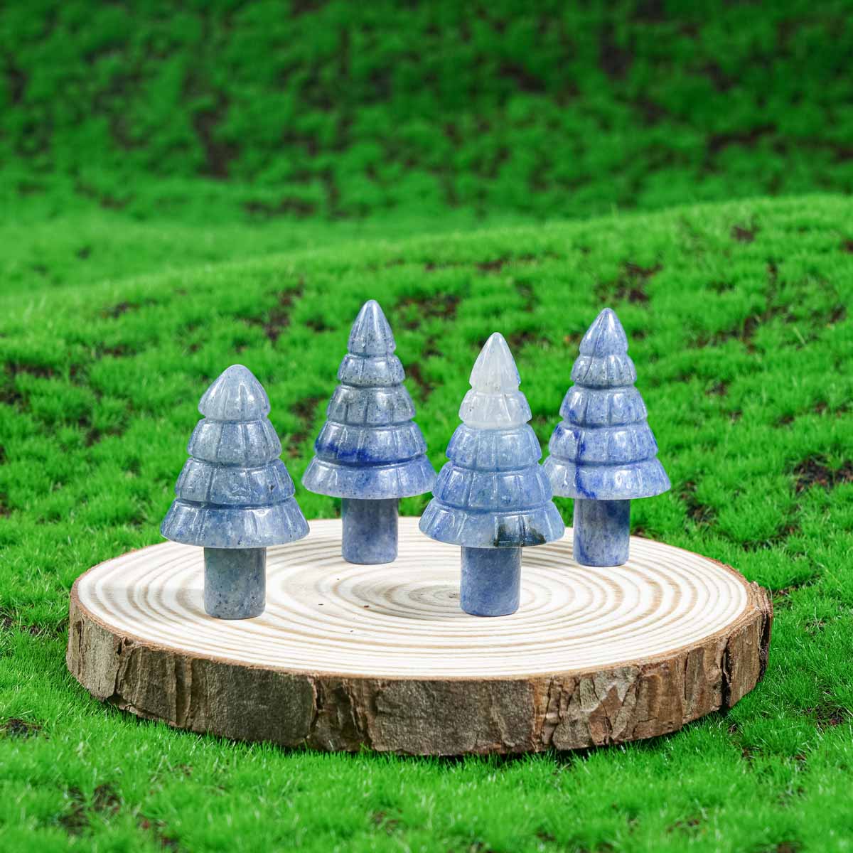 1-Inch Blue Aventurine Christmas Tree In Bulk