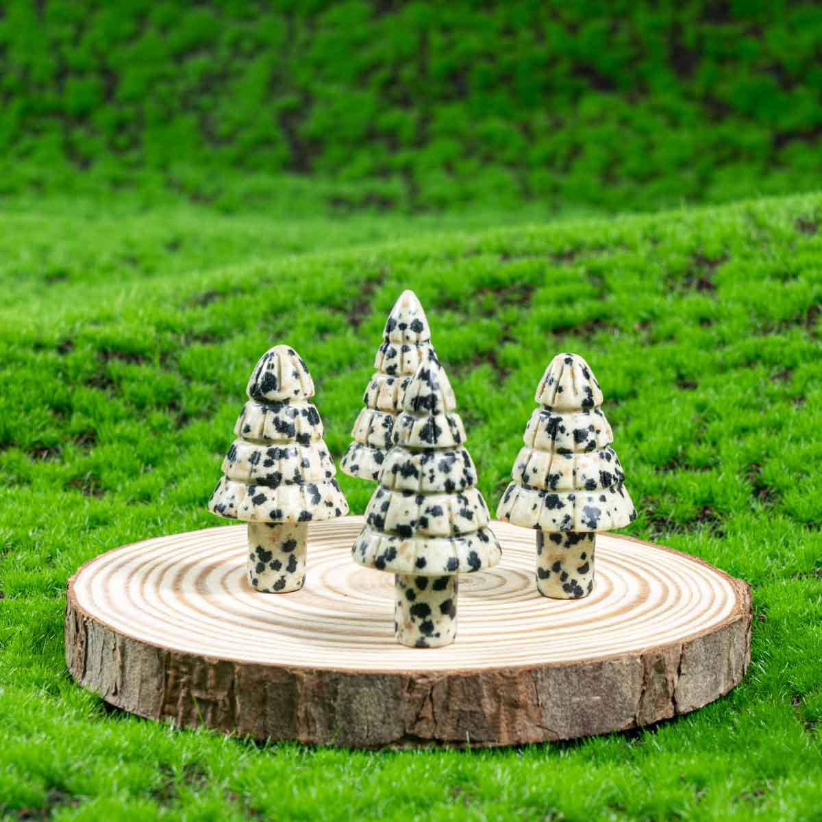 1-Inch Dalmatian Jasper Christmas Tree In Bulk