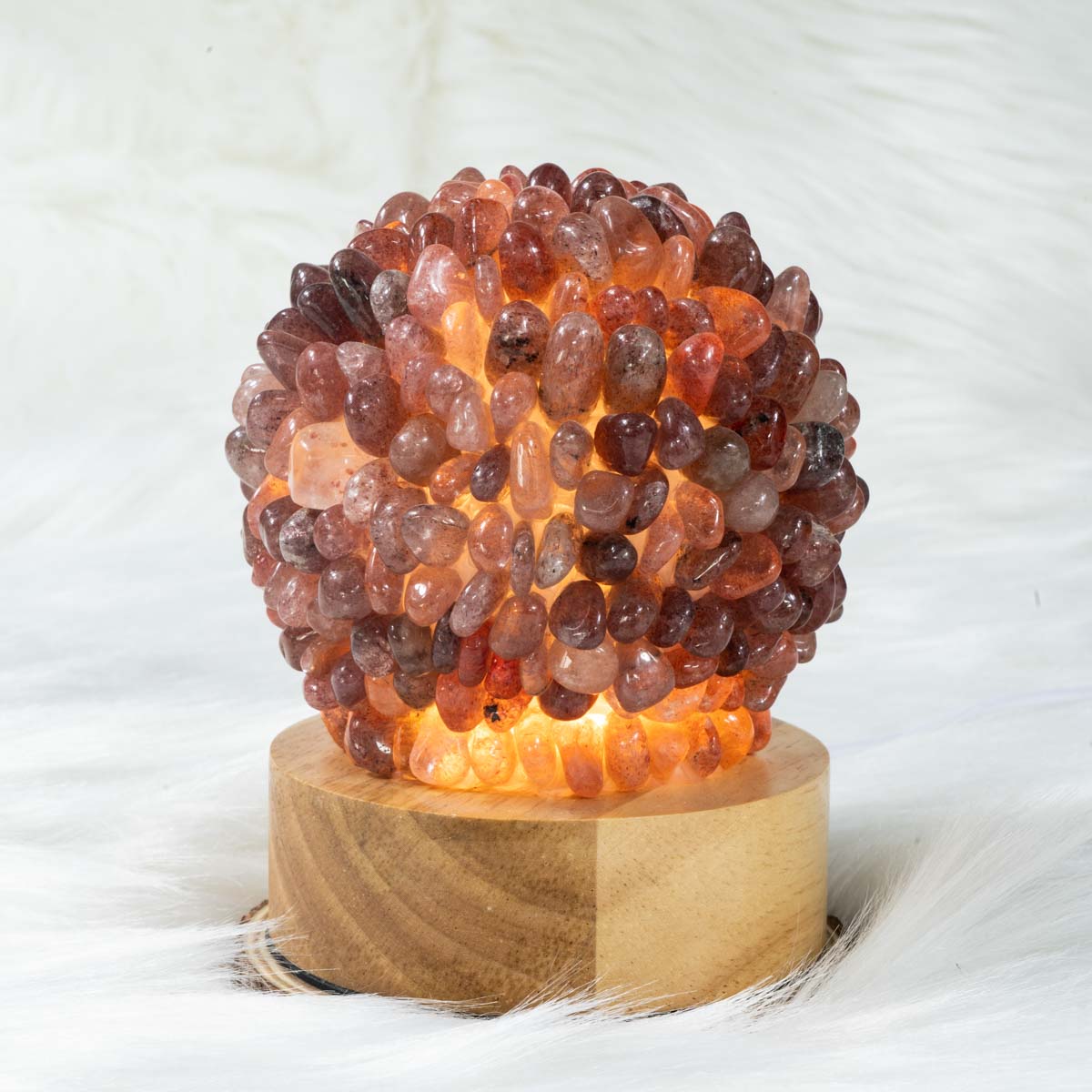 Carnelian Chips Round  Lamp In Bulk