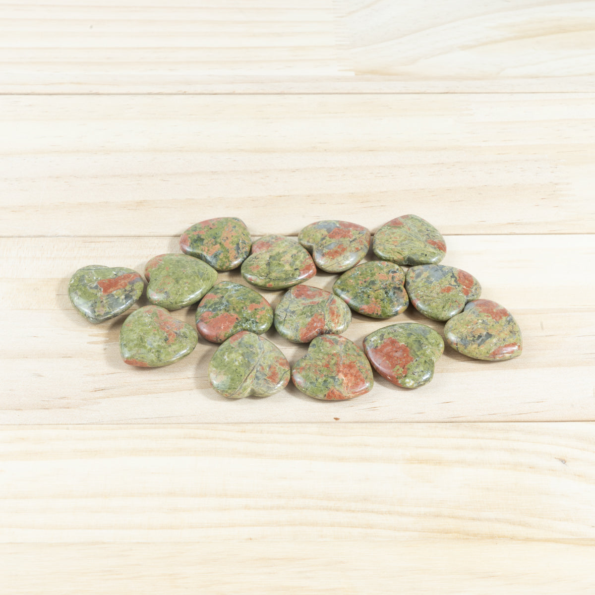 2.5cm Unakite Heart Flake In Bulk