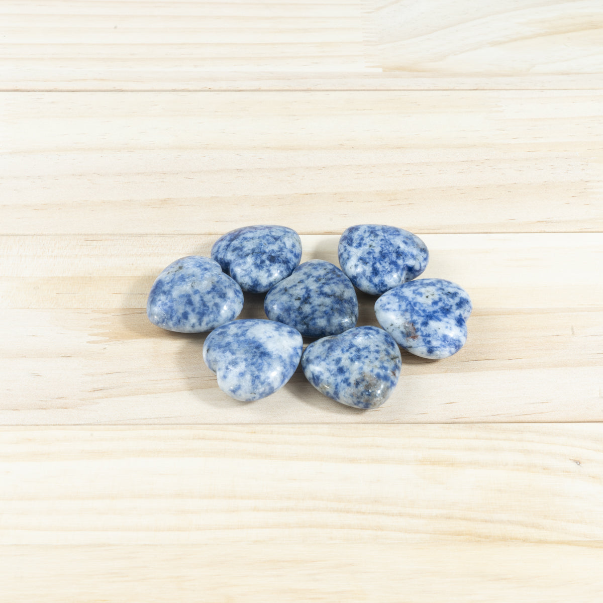 3cm Blue Spot Stone Heart In Bulk