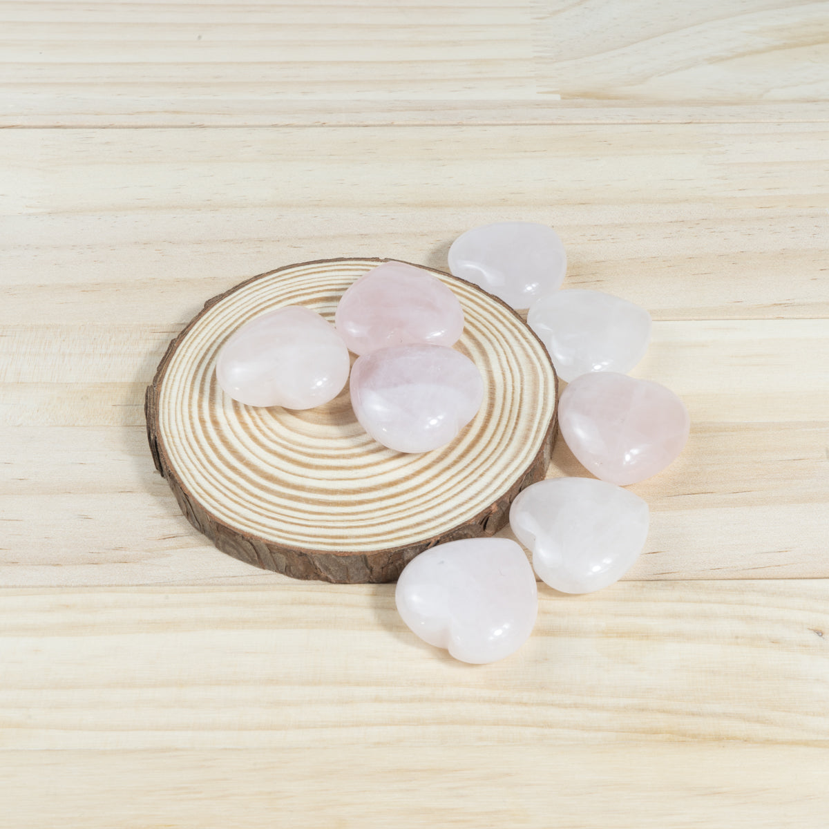 3cm Rose Quartz Heart In Bulk