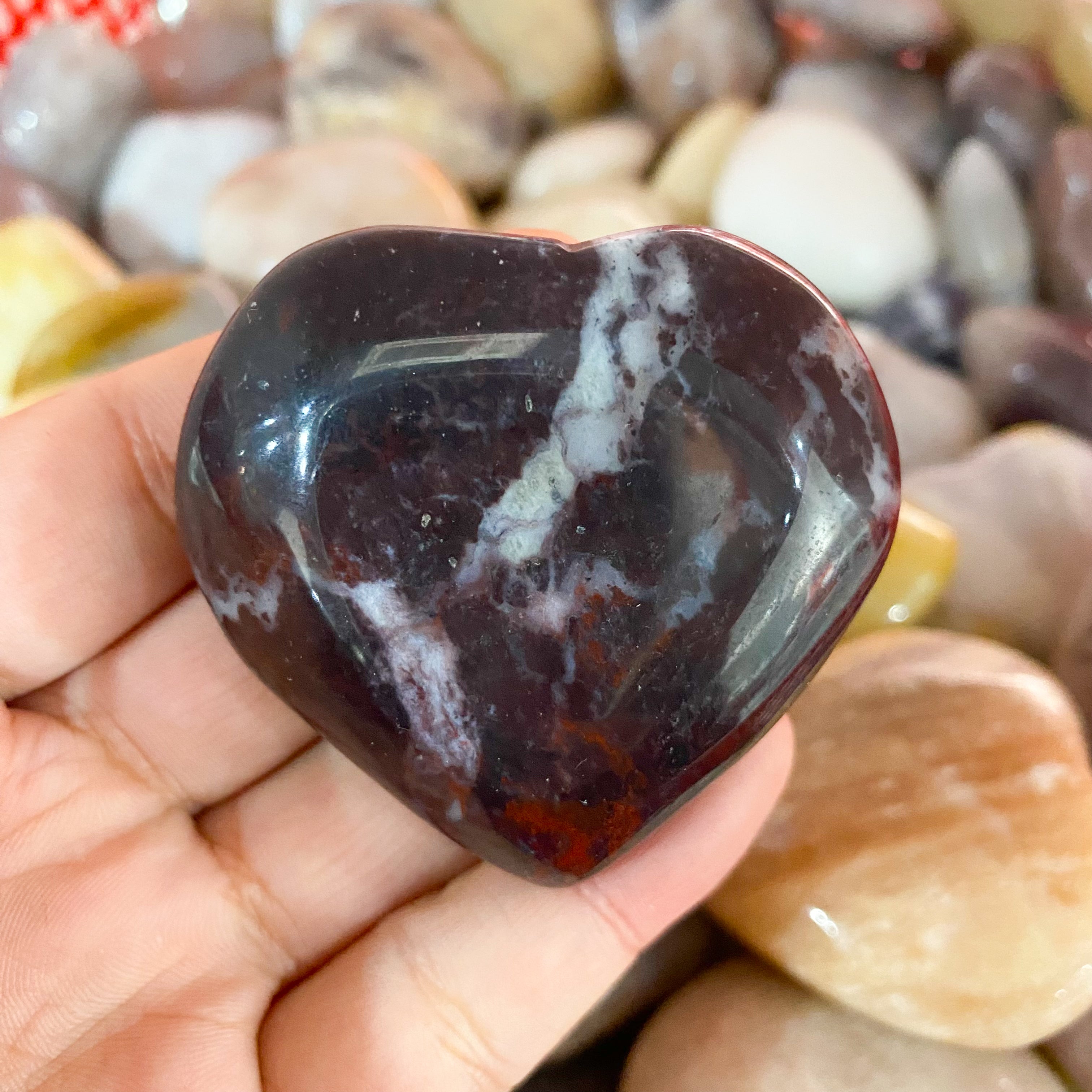 Agate Heart Palm Stone In Bulk