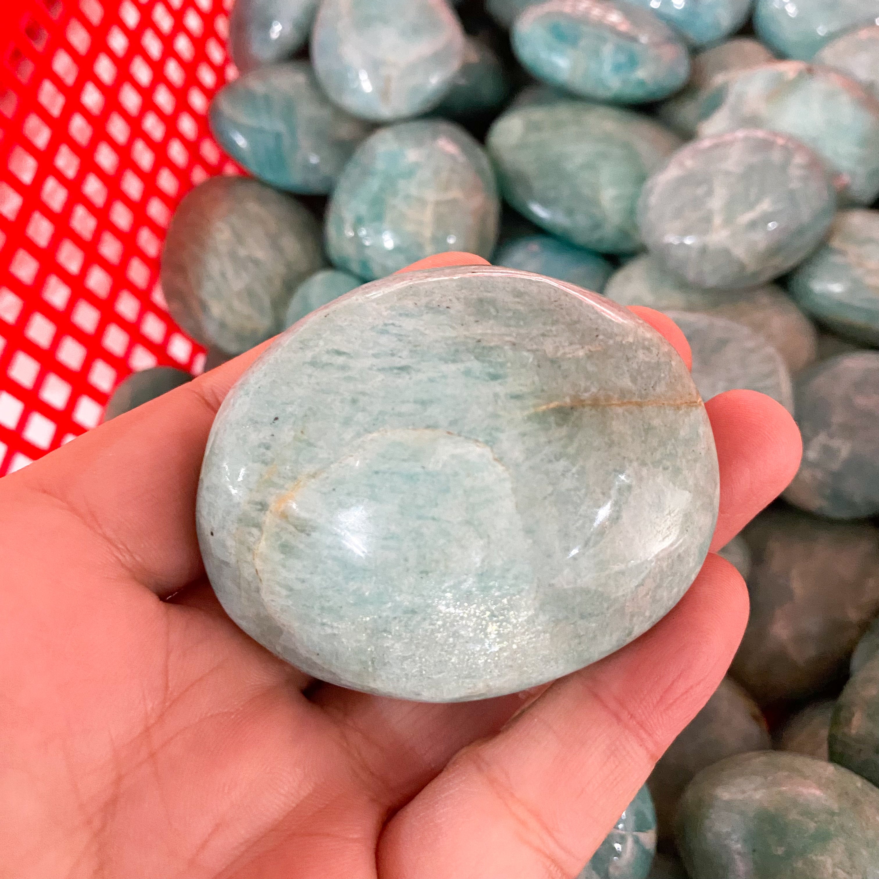 Amazonite Heart Palm Stone In Bulk