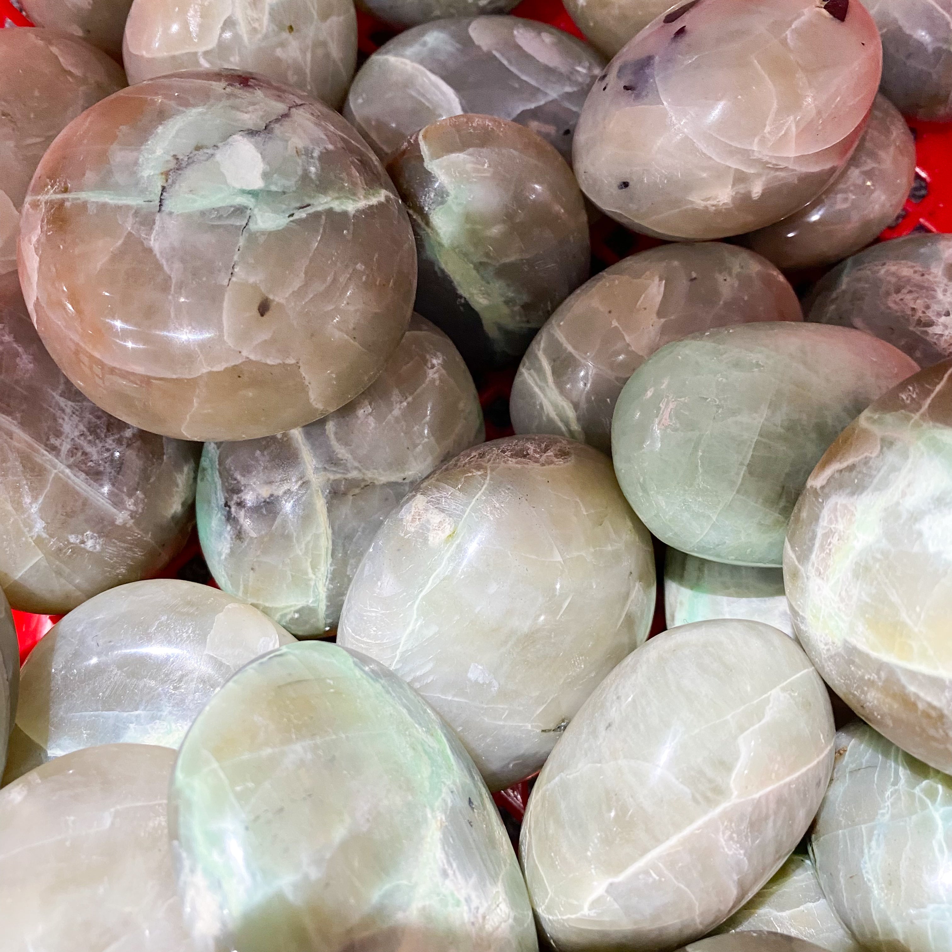 Moon Stone Heart Palm Stone In Bulk